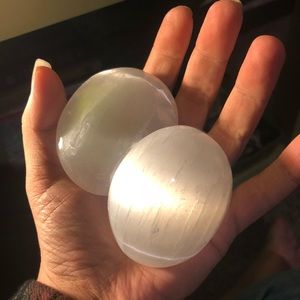 XL Moroccan Polished Selenite Palm Stone